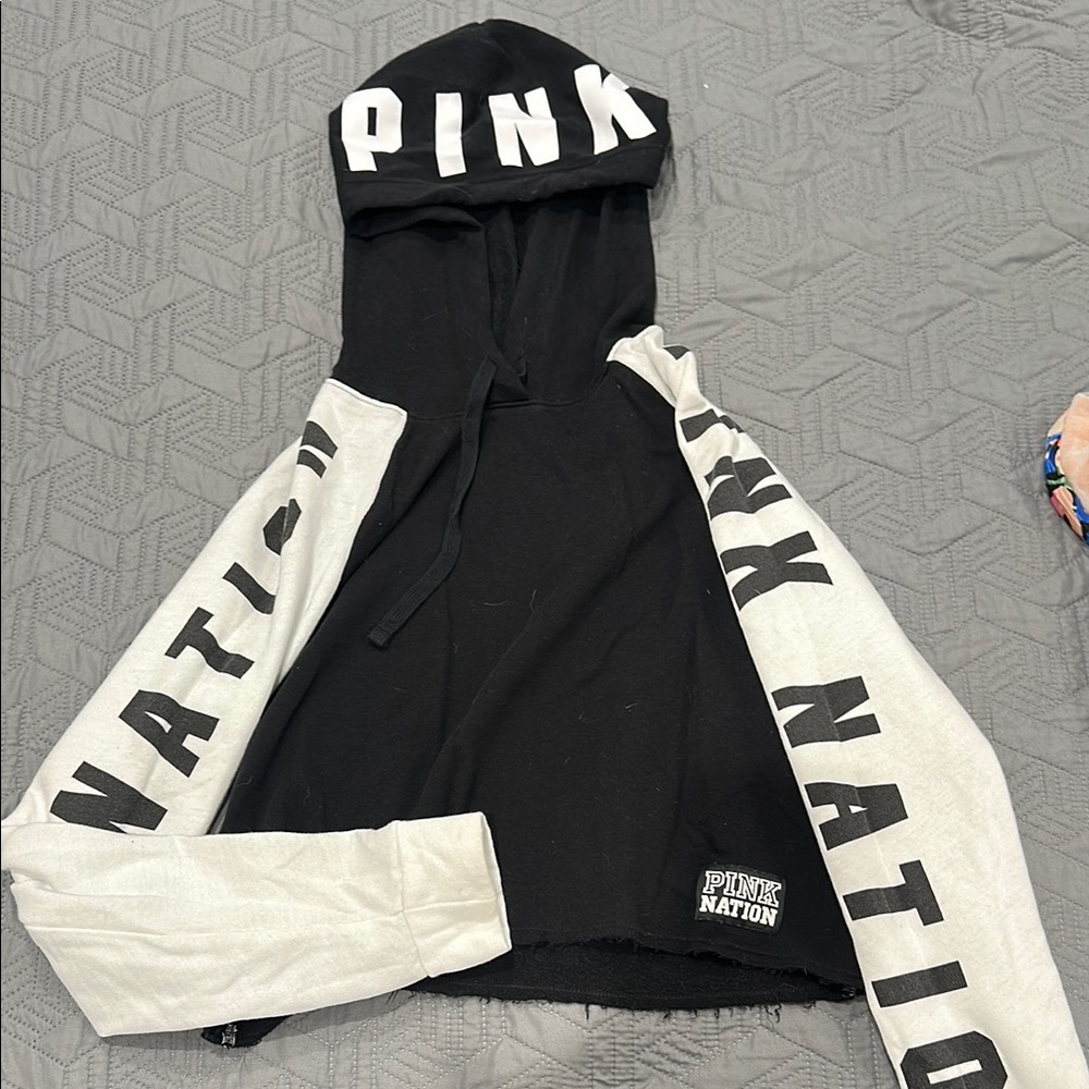 Pink Nation Black and White Hoodie